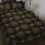 Merry Christmas Poinsettia Pattern Print Quilt Bed Set