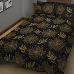 Merry Christmas Poinsettia Pattern Print Quilt Bed Set