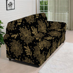 Merry Christmas Poinsettia Pattern Print Sofa Cover