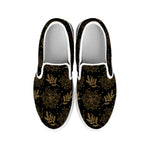 Merry Christmas Poinsettia Pattern Print White Slip On Shoes