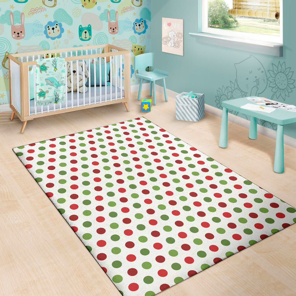 Merry Christmas Polka Dot Pattern Print Area Rug
