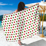 Merry Christmas Polka Dot Pattern Print Beach Sarong Wrap