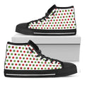 Merry Christmas Polka Dot Pattern Print Black High Top Sneakers