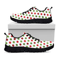 Merry Christmas Polka Dot Pattern Print Black Running Shoes