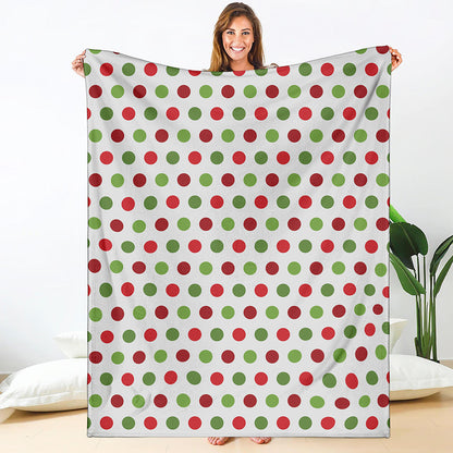 Merry Christmas Polka Dot Pattern Print Blanket