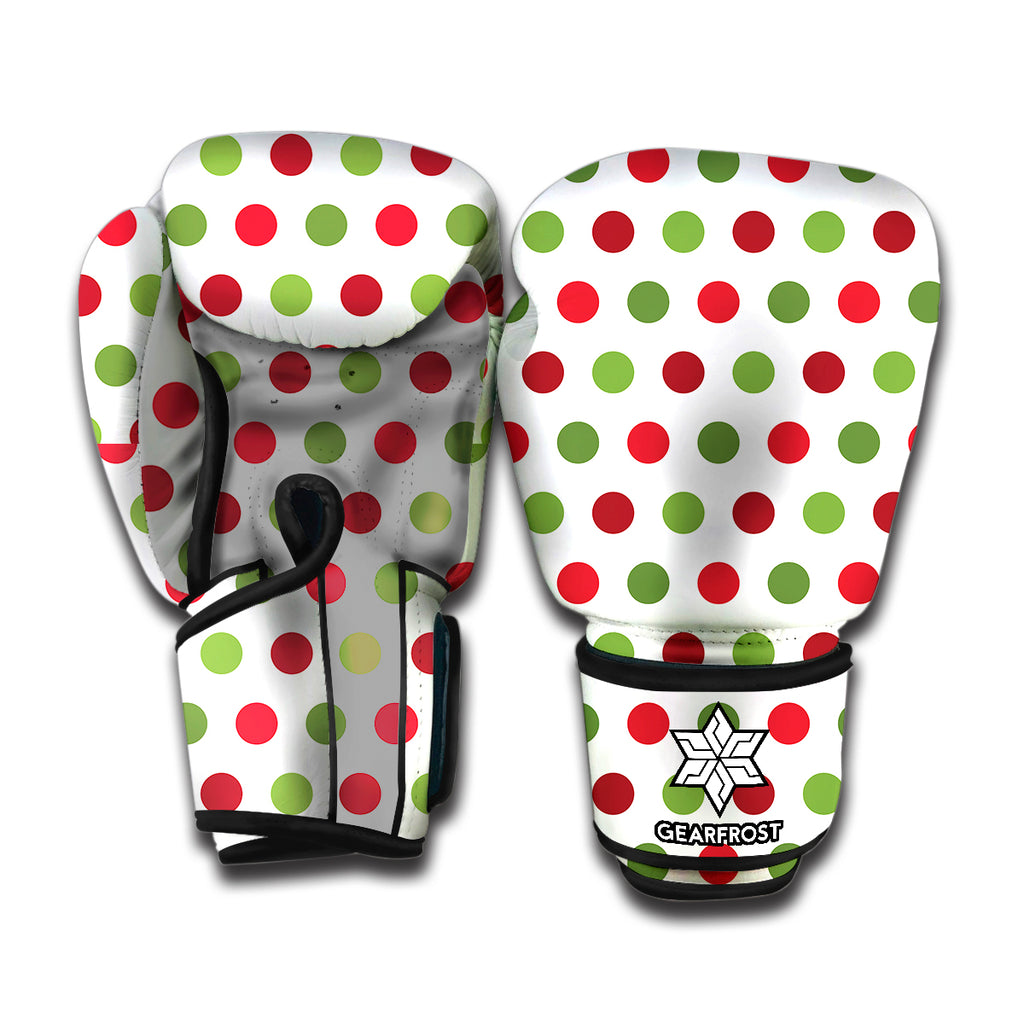 Merry Christmas Polka Dot Pattern Print Boxing Gloves