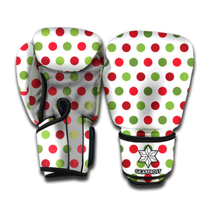 Merry Christmas Polka Dot Pattern Print Boxing Gloves