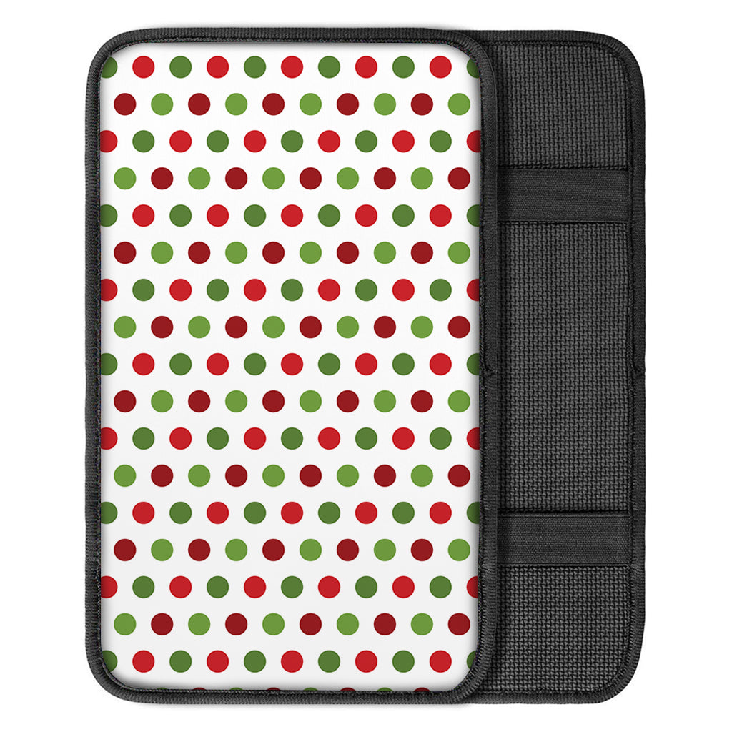 Merry Christmas Polka Dot Pattern Print Car Center Console Cover