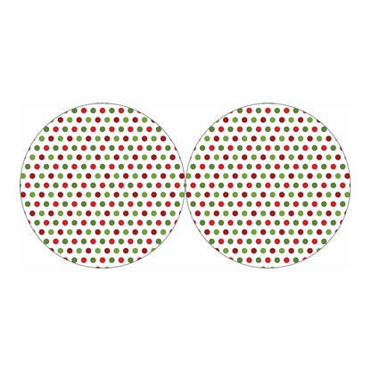 Merry Christmas Polka Dot Pattern Print Car Coasters