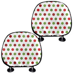 Merry Christmas Polka Dot Pattern Print Car Headrest Covers