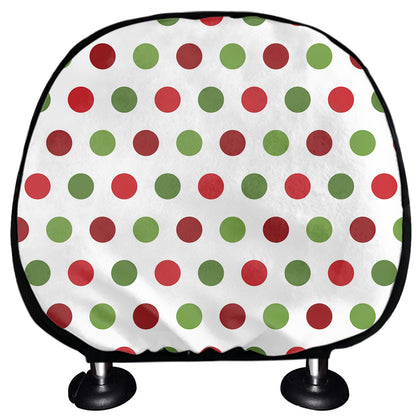 Merry Christmas Polka Dot Pattern Print Car Headrest Covers