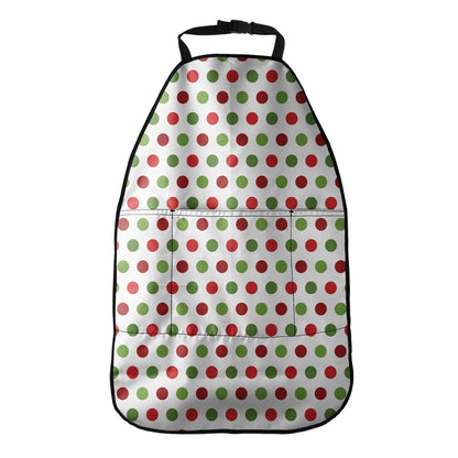 Merry Christmas Polka Dot Pattern Print Car Seat Organizers