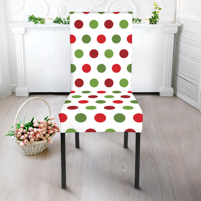 Merry Christmas Polka Dot Pattern Print Dining Chair Slipcover