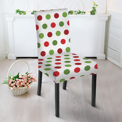 Merry Christmas Polka Dot Pattern Print Dining Chair Slipcover