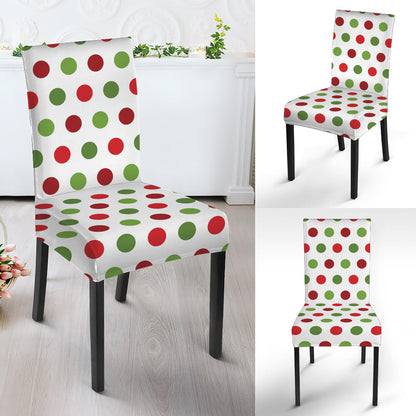 Merry Christmas Polka Dot Pattern Print Dining Chair Slipcover