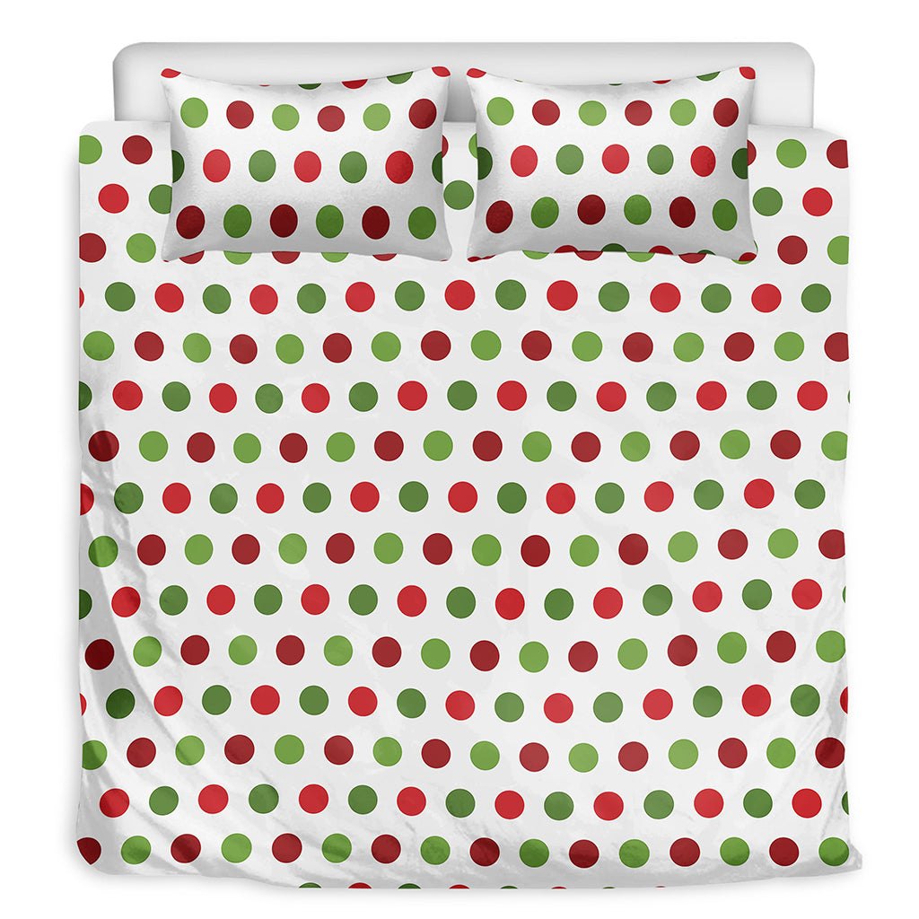 Merry Christmas Polka Dot Pattern Print Duvet Cover Bedding Set