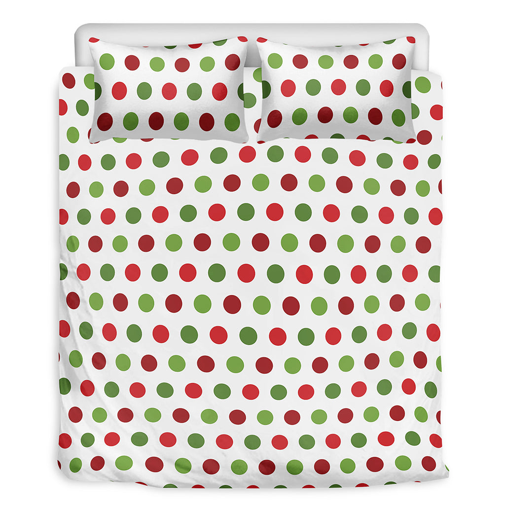 Merry Christmas Polka Dot Pattern Print Duvet Cover Bedding Set