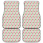 Merry Christmas Polka Dot Pattern Print Front and Back Car Floor Mats