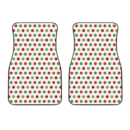 Merry Christmas Polka Dot Pattern Print Front Car Floor Mats