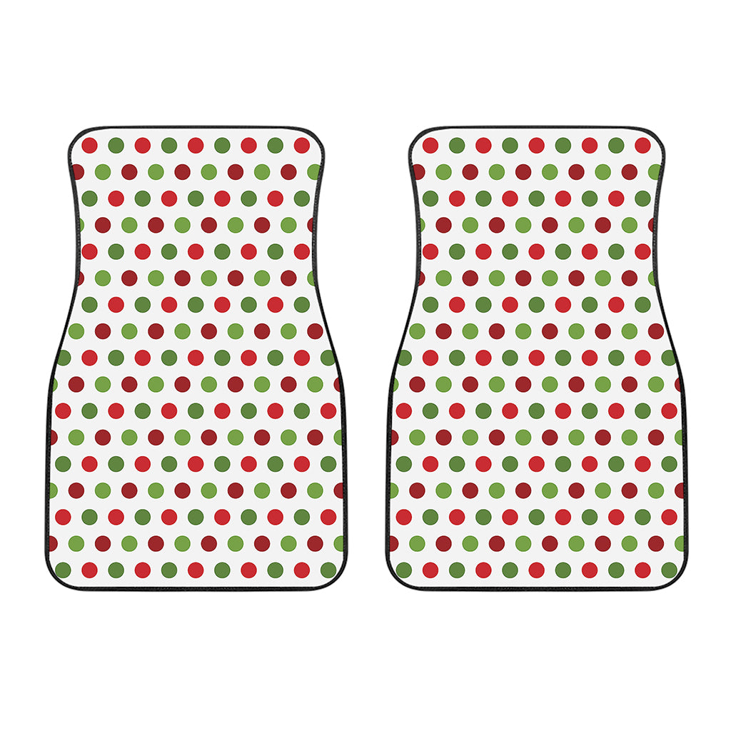 Merry Christmas Polka Dot Pattern Print Front Car Floor Mats