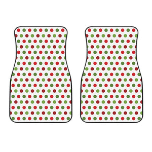 Merry Christmas Polka Dot Pattern Print Front Car Floor Mats