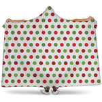 Merry Christmas Polka Dot Pattern Print Hooded Blanket