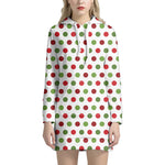 Merry Christmas Polka Dot Pattern Print Hoodie Dress