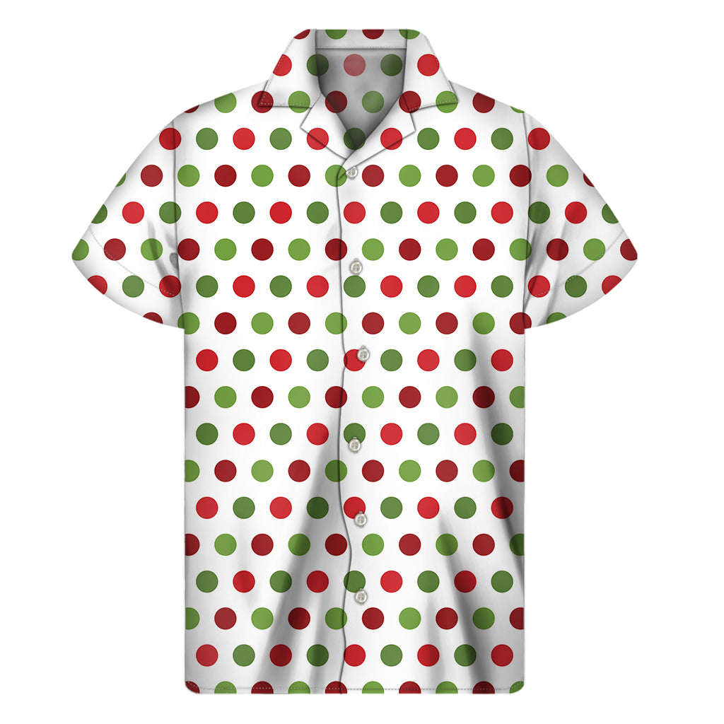Merry Christmas Polka Dot Pattern Print Men's Short Sleeve Shirt