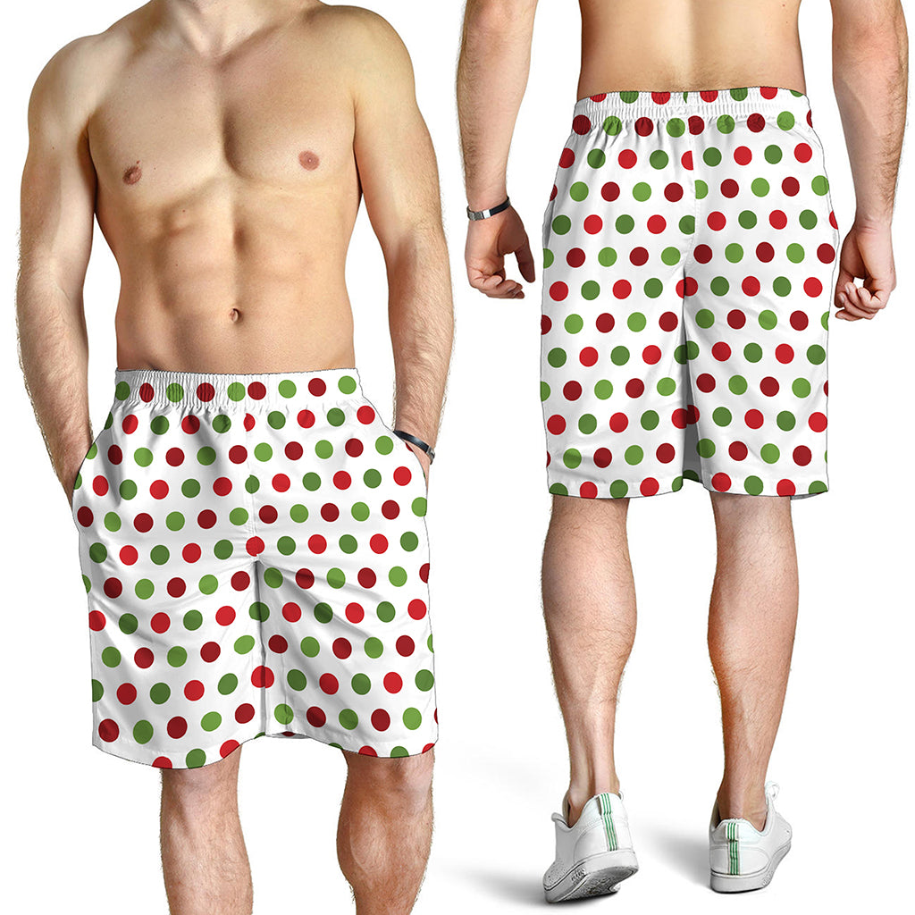 Merry Christmas Polka Dot Pattern Print Men's Shorts