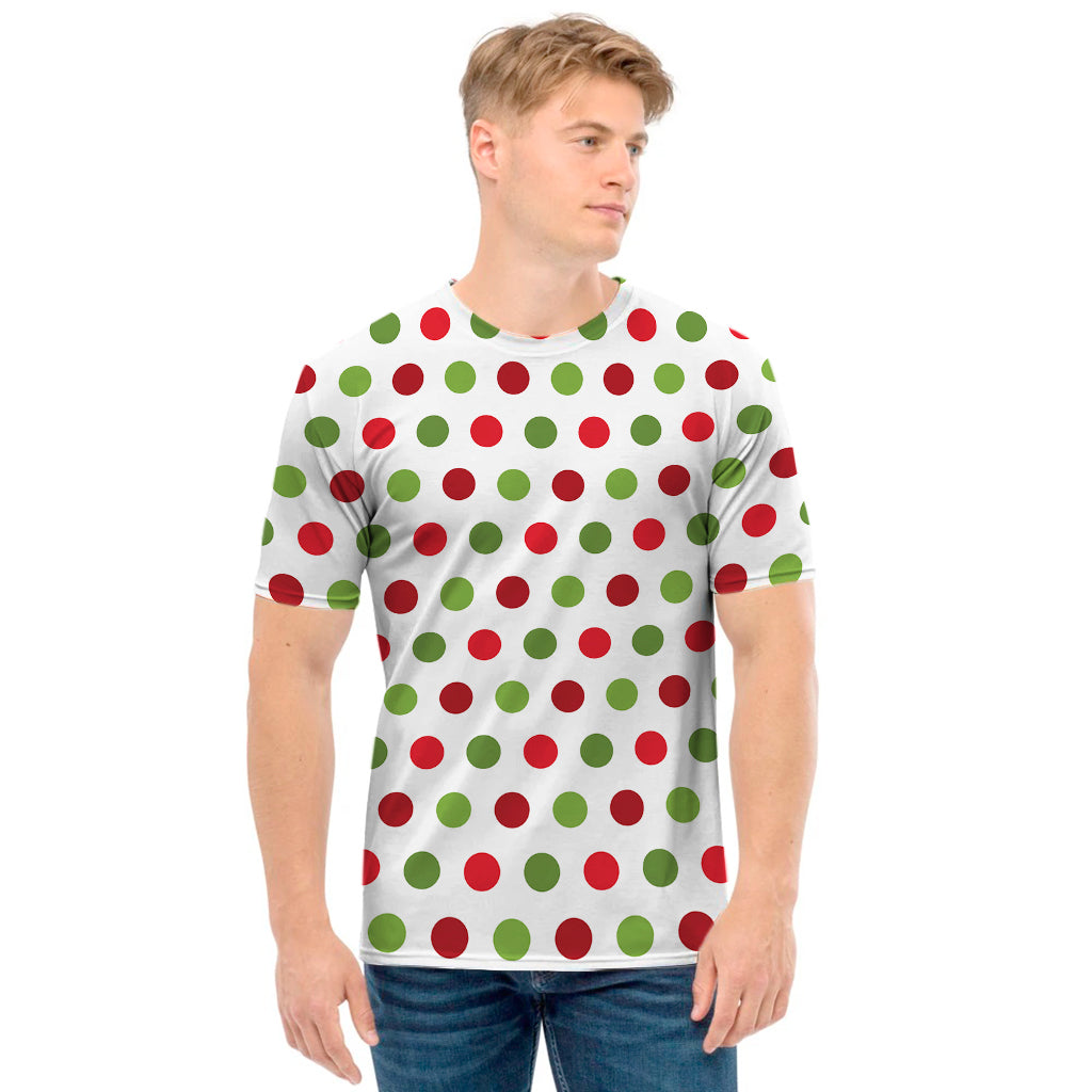 Merry Christmas Polka Dot Pattern Print Men's T-Shirt