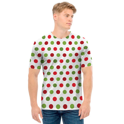 Merry Christmas Polka Dot Pattern Print Men's T-Shirt