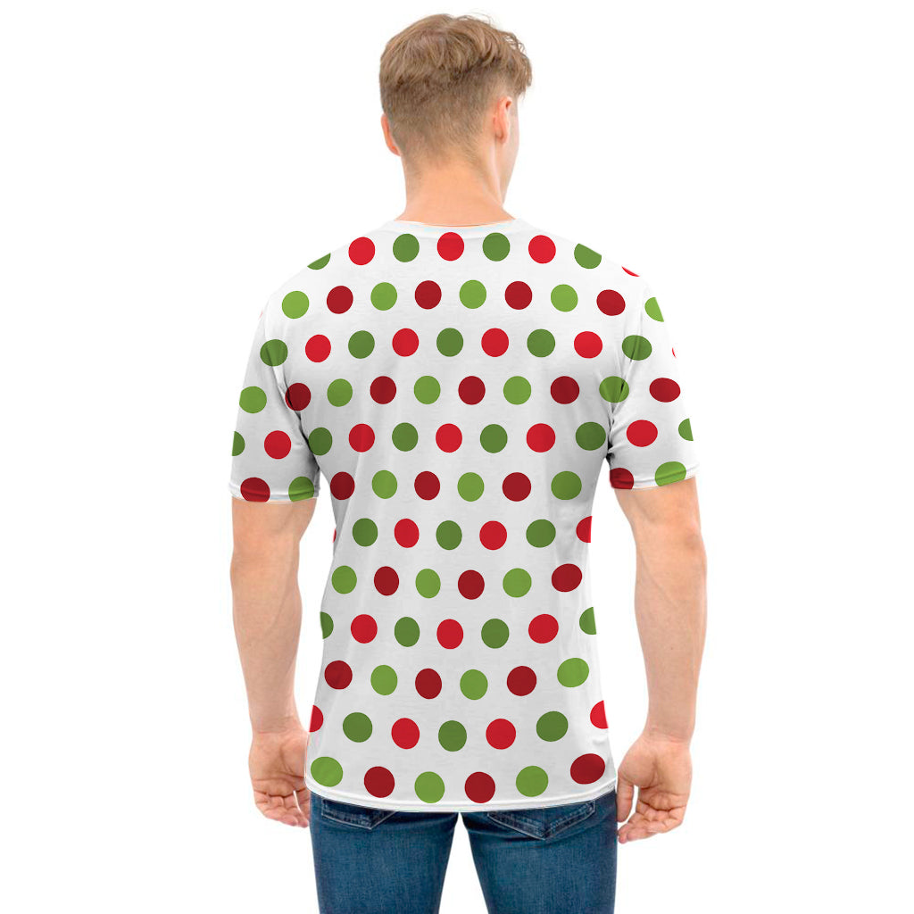 Merry Christmas Polka Dot Pattern Print Men's T-Shirt