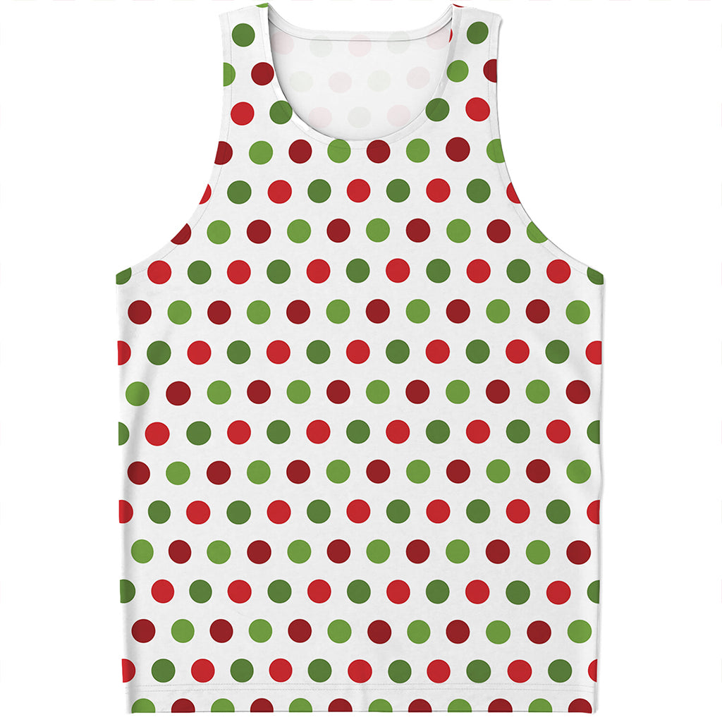 Merry Christmas Polka Dot Pattern Print Men's Tank Top