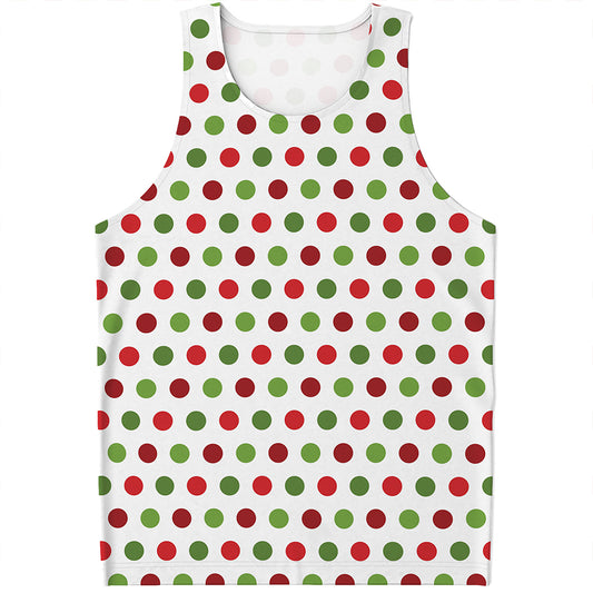 Merry Christmas Polka Dot Pattern Print Men's Tank Top