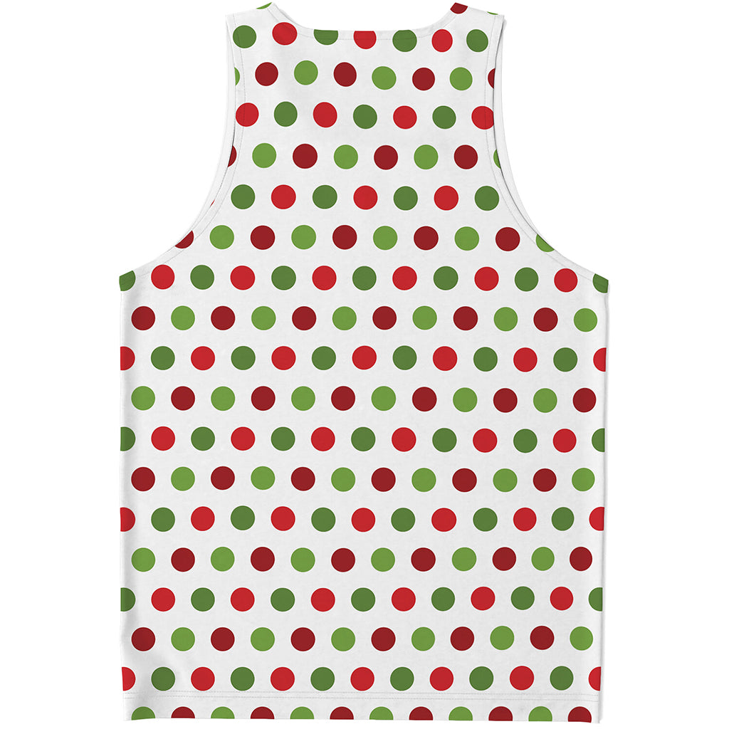 Merry Christmas Polka Dot Pattern Print Men's Tank Top