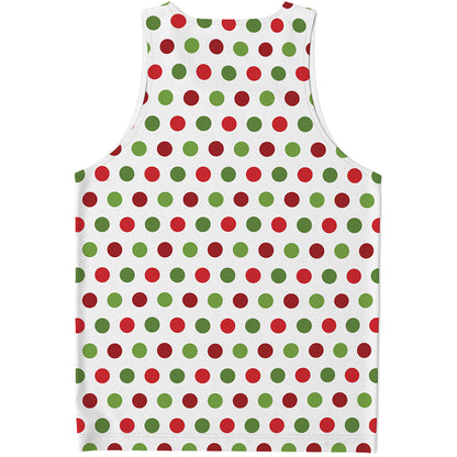 Merry Christmas Polka Dot Pattern Print Men's Tank Top