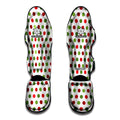 Merry Christmas Polka Dot Pattern Print Muay Thai Shin Guards