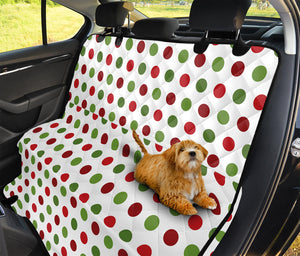 Merry Christmas Polka Dot Pattern Print Pet Car Back Seat Cover