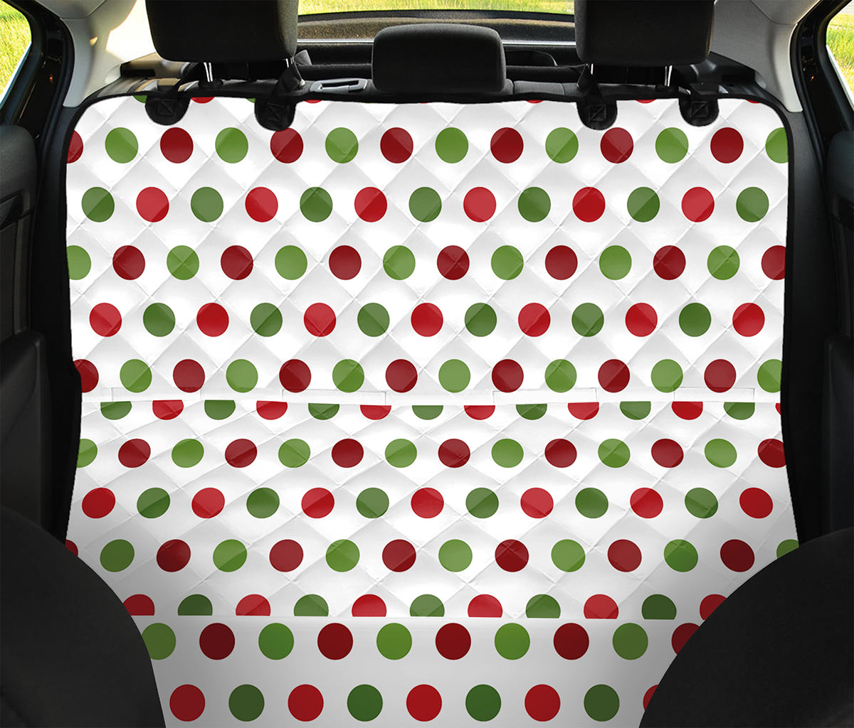 Merry Christmas Polka Dot Pattern Print Pet Car Back Seat Cover