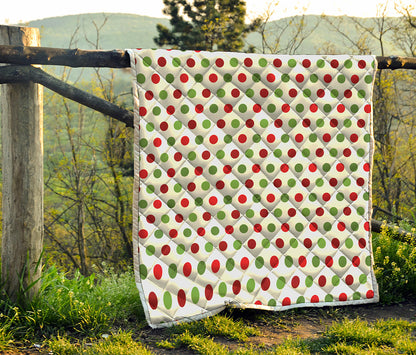 Merry Christmas Polka Dot Pattern Print Quilt