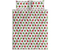 Merry Christmas Polka Dot Pattern Print Quilt Bed Set