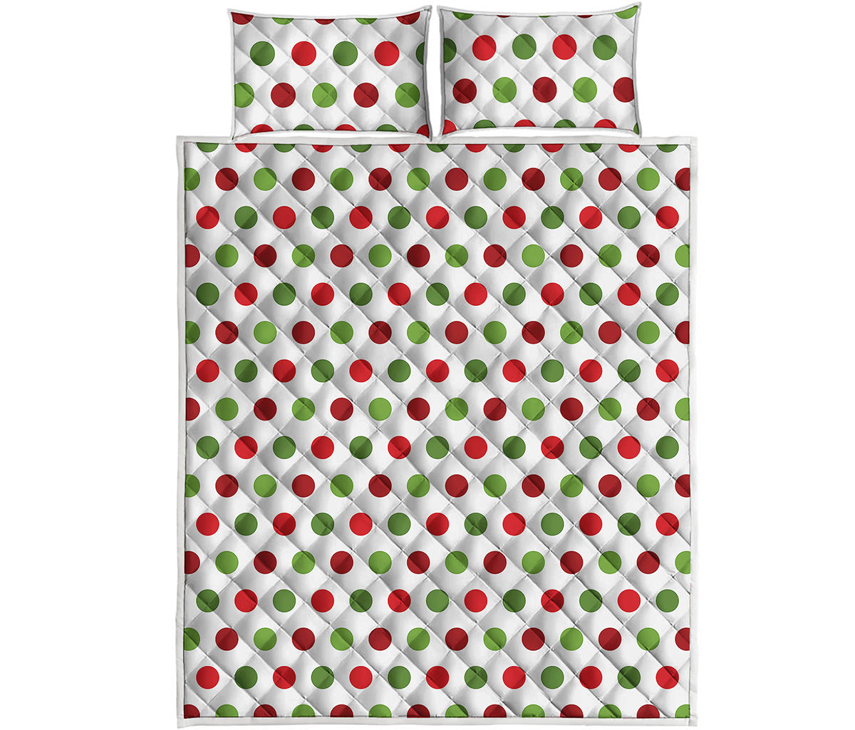 Merry Christmas Polka Dot Pattern Print Quilt Bed Set