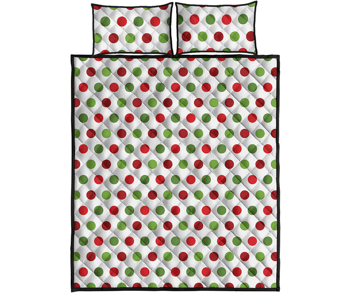Merry Christmas Polka Dot Pattern Print Quilt Bed Set