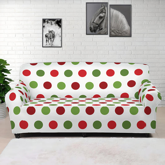 Merry Christmas Polka Dot Pattern Print Sofa Cover