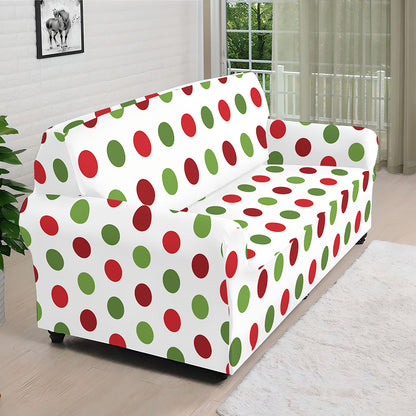 Merry Christmas Polka Dot Pattern Print Sofa Cover