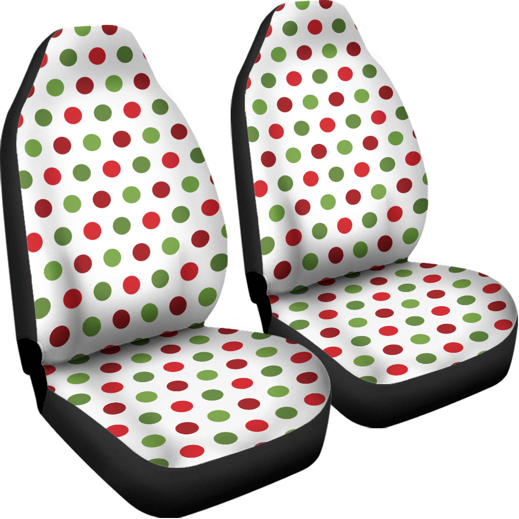 Merry Christmas Polka Dot Pattern Print Universal Fit Car Seat Covers