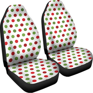 Merry Christmas Polka Dot Pattern Print Universal Fit Car Seat Covers