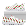 Merry Christmas Polka Dot Pattern Print White Running Shoes