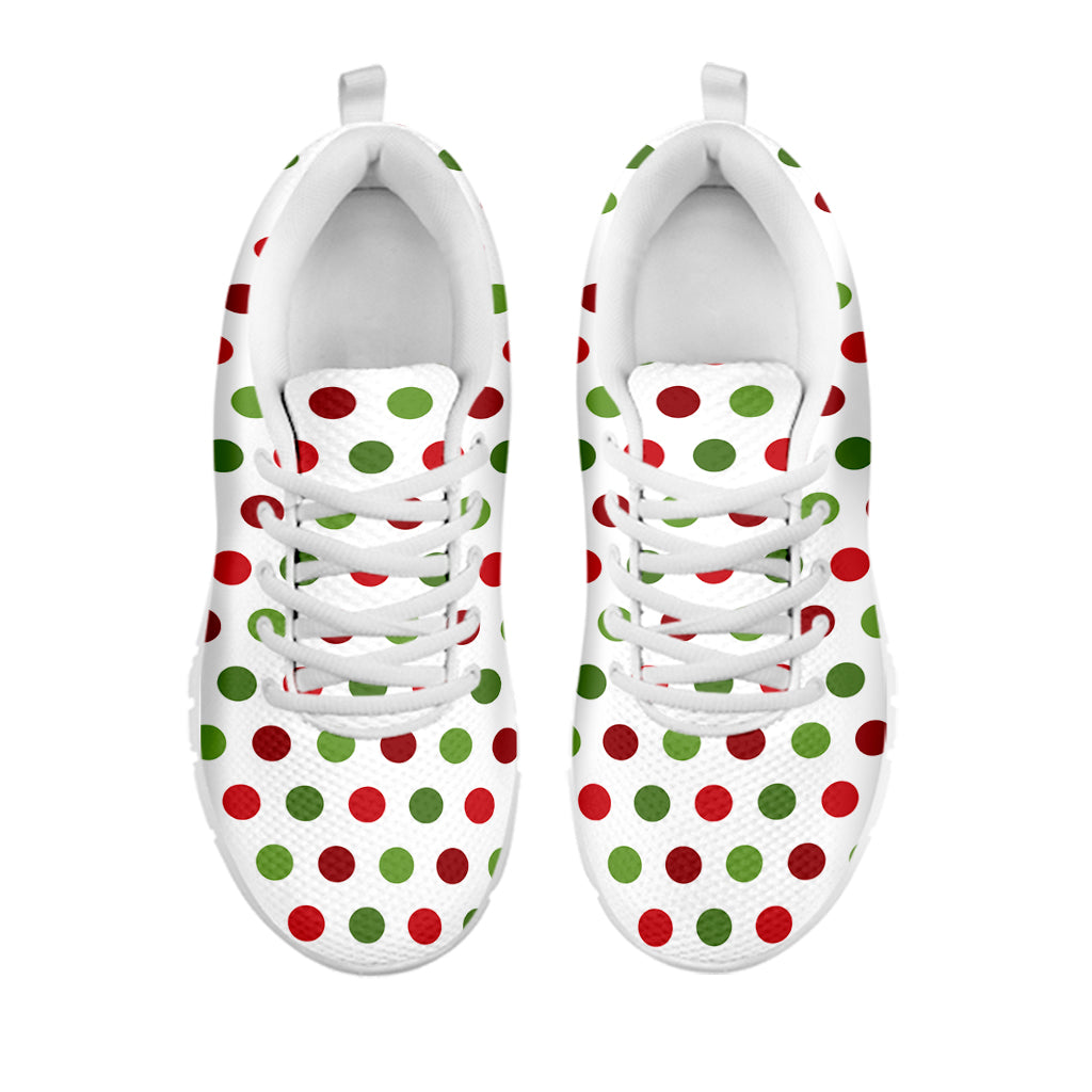 Merry Christmas Polka Dot Pattern Print White Sneakers