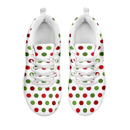 Merry Christmas Polka Dot Pattern Print White Sneakers
